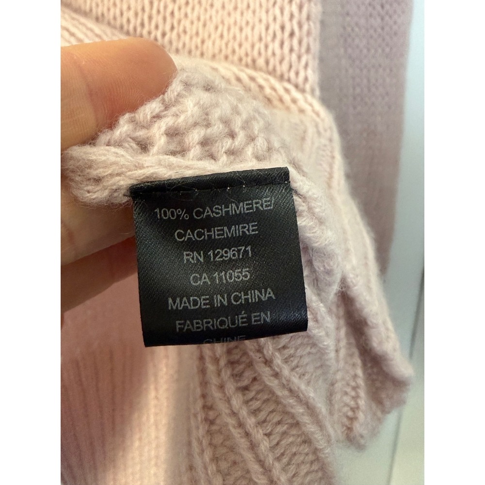 360‎ Cashmere Womens Colorblock Sweater Taupe Pink 100% Cashmere Small Relaxed - Picture 3 of 7